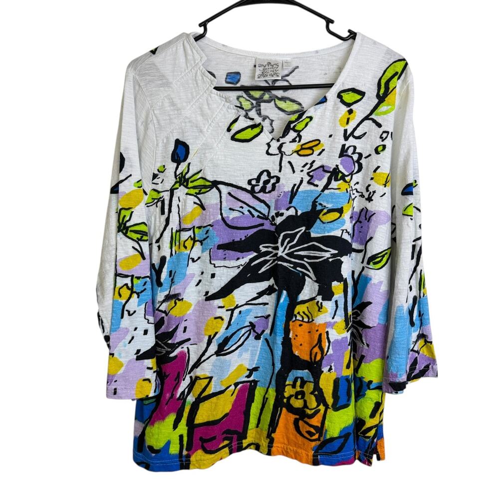 Parsley & Sage Multicolor Abstract Women's Blouse